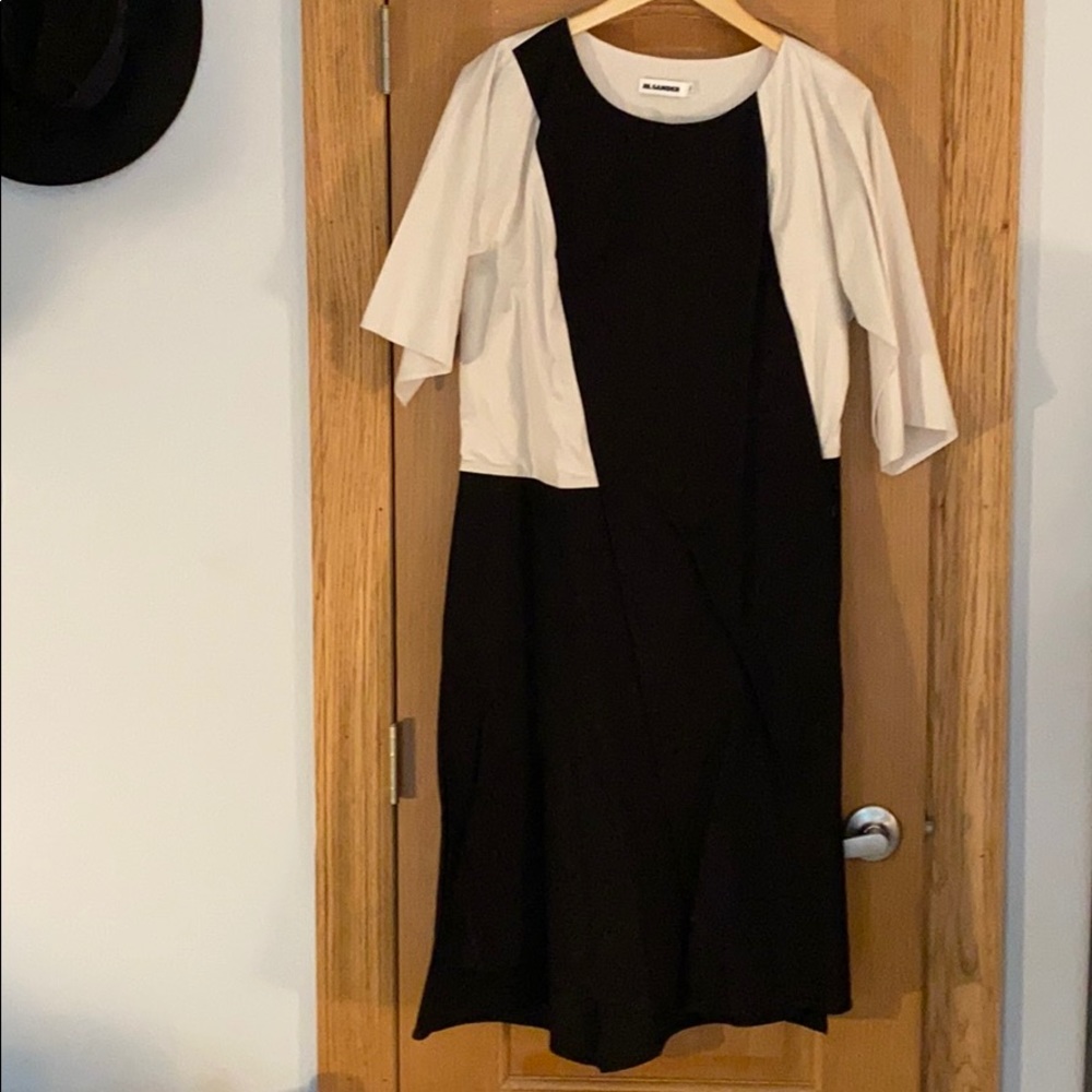 Black and Grey Jil Sander Cotton Dress